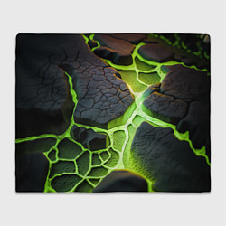 Плед флисовый Зеленая неоновая лава, цвет: 3D-велсофт