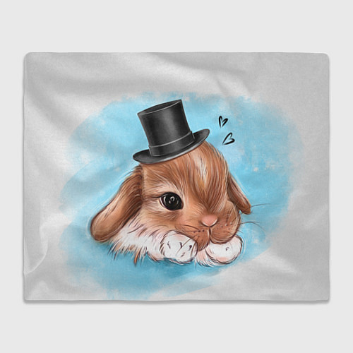 Плед Милый кролик в шляпке / 3D-Велсофт – фото 1