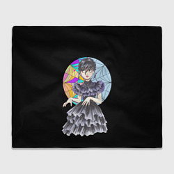 Плед флисовый Wednesday Addams танцует, цвет: 3D-велсофт