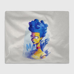 Плед флисовый Акварельная Мардж Симпсон, цвет: 3D-велсофт