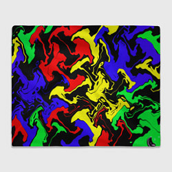 Плед флисовый Разводы цветных красок, цвет: 3D-велсофт