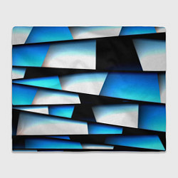 Плед флисовый Решетка из линий и полос, цвет: 3D-велсофт
