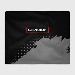 Плед флисовый Стрелок - в рамке красного цвета, цвет: 3D-велсофт