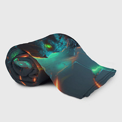 Плед флисовый Кот из разломленных неоновых плит, цвет: 3D-велсофт — фото 2