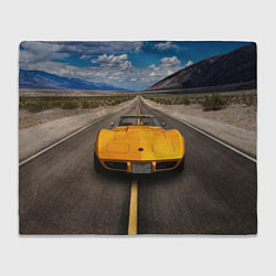 Плед флисовый Ретро маслкар Chevrolet Corvette Stingray, цвет: 3D-велсофт
