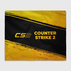 Плед флисовый Counter Strike 2 - gold gradient: надпись и символ, цвет: 3D-велсофт