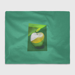 Плед флисовый Зеленое яблоко на мятном фоне, цвет: 3D-велсофт