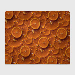 Плед флисовый Сочная текстура из долек апельсина, цвет: 3D-велсофт