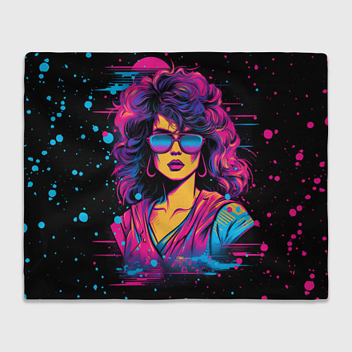 Плед Lady - retrowave style / 3D-Велсофт – фото 1