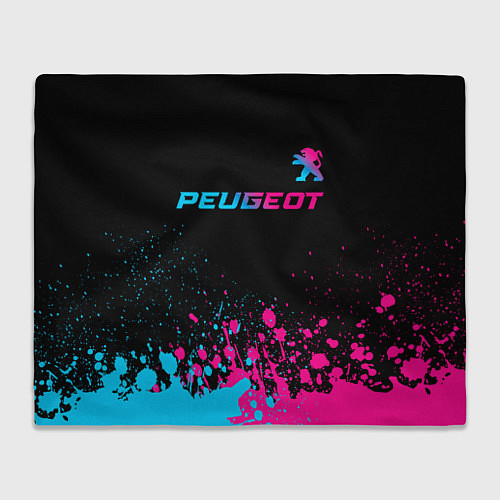 Плед Peugeot - neon gradient: символ сверху / 3D-Велсофт – фото 1