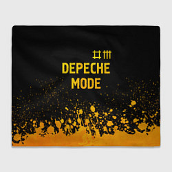 Плед флисовый Depeche Mode - gold gradient: символ сверху, цвет: 3D-велсофт
