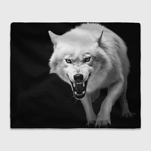Плед Агрессивный белый волк / 3D-Велсофт – фото 1