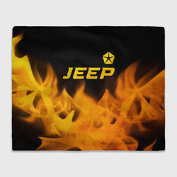 Плед флисовый Jeep - gold gradient: символ сверху, цвет: 3D-велсофт