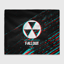 Плед флисовый Fallout в стиле glitch и баги графики на темном фо, цвет: 3D-велсофт