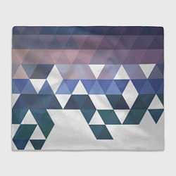 Плед флисовый Абстрактные разноцветные треугольники в паттерне, цвет: 3D-велсофт