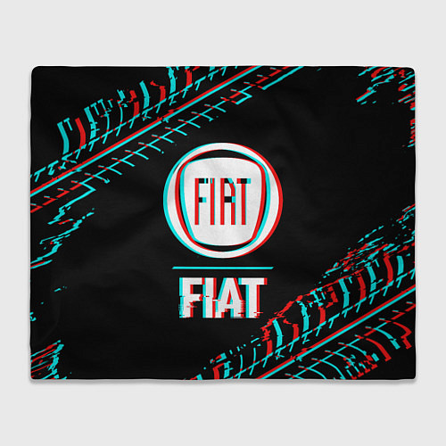 Плед Значок Fiat в стиле glitch на темном фоне / 3D-Велсофт – фото 1