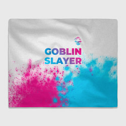 Плед флисовый Goblin Slayer neon gradient style: символ сверху, цвет: 3D-велсофт