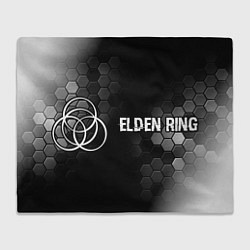 Плед флисовый Elden Ring glitch на темном фоне: надпись и символ, цвет: 3D-велсофт