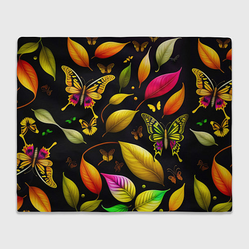 Плед Листья и бабочки / 3D-Велсофт – фото 1