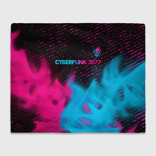 Плед Cyberpunk 2077 - neon gradient: символ сверху / 3D-Велсофт – фото 1