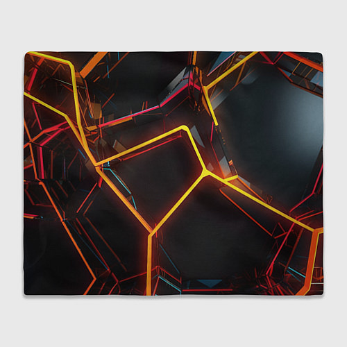 Плед Неон на черном фоне / 3D-Велсофт – фото 1