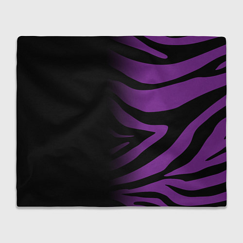 Плед Фиолетовый с черными полосками зебры / 3D-Велсофт – фото 1