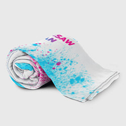 Плед флисовый Chainsaw Man neon gradient style: символ сверху, цвет: 3D-велсофт — фото 2