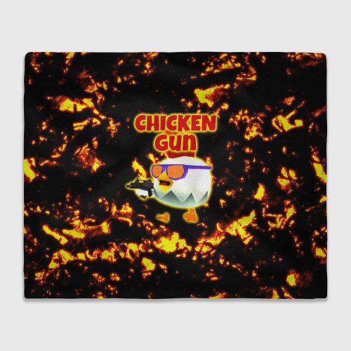 Плед Chicken Gun на фоне огня / 3D-Велсофт – фото 1