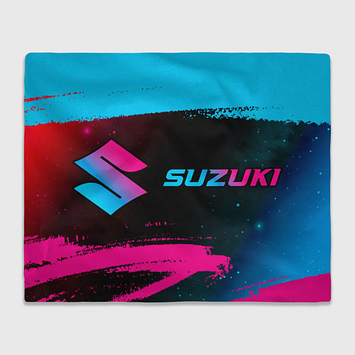Плед Suzuki - neon gradient: надпись и символ / 3D-Велсофт – фото 1