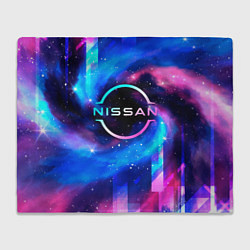 Плед флисовый Nissan неоновый космос, цвет: 3D-велсофт