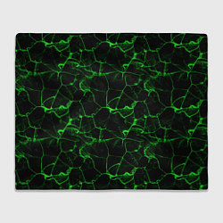 Плед флисовый Разломы зеленого пламени, цвет: 3D-велсофт