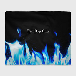 Плед флисовый Three Days Grace blue fire, цвет: 3D-велсофт