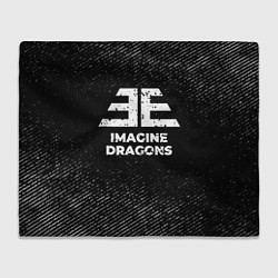 Плед флисовый Imagine Dragons с потертостями на темном фоне, цвет: 3D-велсофт