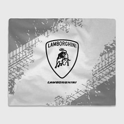 Плед Lamborghini speed на светлом фоне со следами шин