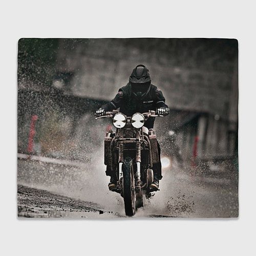 Плед Мотоцикл в дождь / 3D-Велсофт – фото 1