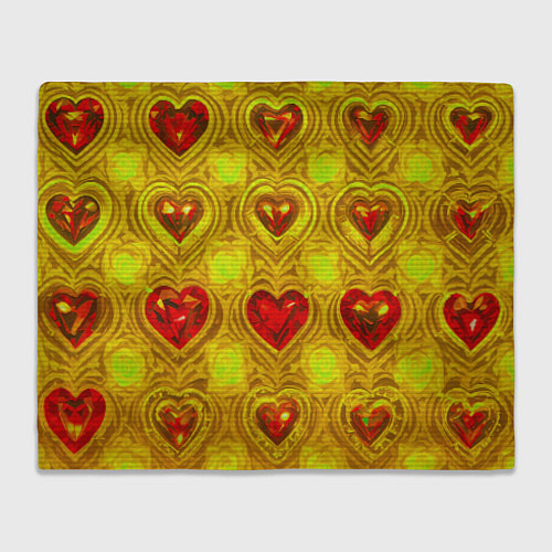 Плед Узор рубиновые сердца / 3D-Велсофт – фото 1