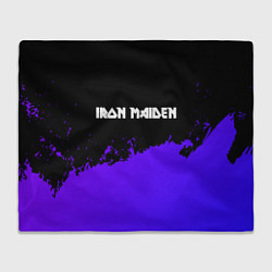 Плед флисовый Iron Maiden purple grunge, цвет: 3D-велсофт