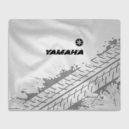 Плед Yamaha speed на светлом фоне со следами шин: симво / 3D-Велсофт – фото 1