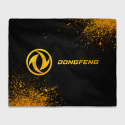 Плед флисовый Dongfeng - gold gradient: надпись и символ, цвет: 3D-велсофт