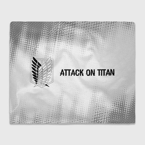 Плед Attack on Titan glitch на светлом фоне: надпись и / 3D-Велсофт – фото 1
