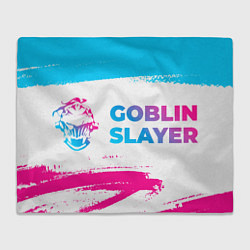 Плед флисовый Goblin Slayer neon gradient style: надпись и симво, цвет: 3D-велсофт