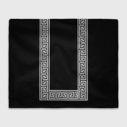 Плед флисовый Египетский орнамент на черном фоне, цвет: 3D-велсофт