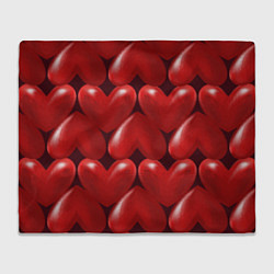 Плед флисовый Red hearts, цвет: 3D-велсофт