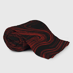 Плед флисовый Абстракция красные кривые линии на черном, цвет: 3D-велсофт — фото 2