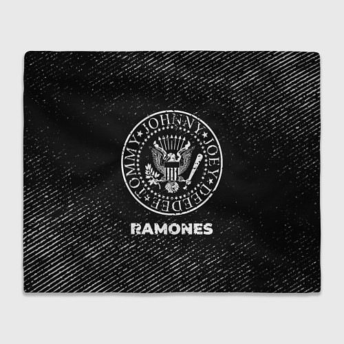 Плед Ramones с потертостями на темном фоне / 3D-Велсофт – фото 1