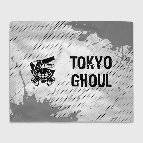 Плед Tokyo Ghoul glitch на светлом фоне: надпись и симв / 3D-Велсофт – фото 1