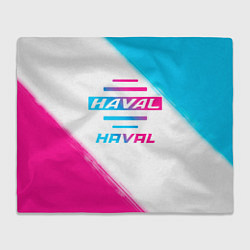 Плед флисовый Haval neon gradient style, цвет: 3D-велсофт