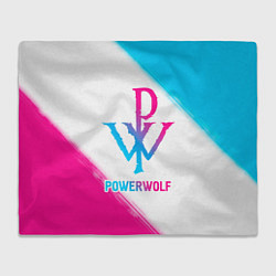 Плед флисовый Powerwolf neon gradient style, цвет: 3D-велсофт