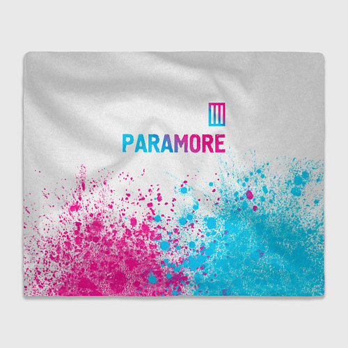 Плед Paramore neon gradient style: символ сверху / 3D-Велсофт – фото 1