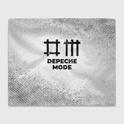Плед флисовый Depeche Mode с потертостями на светлом фоне, цвет: 3D-велсофт